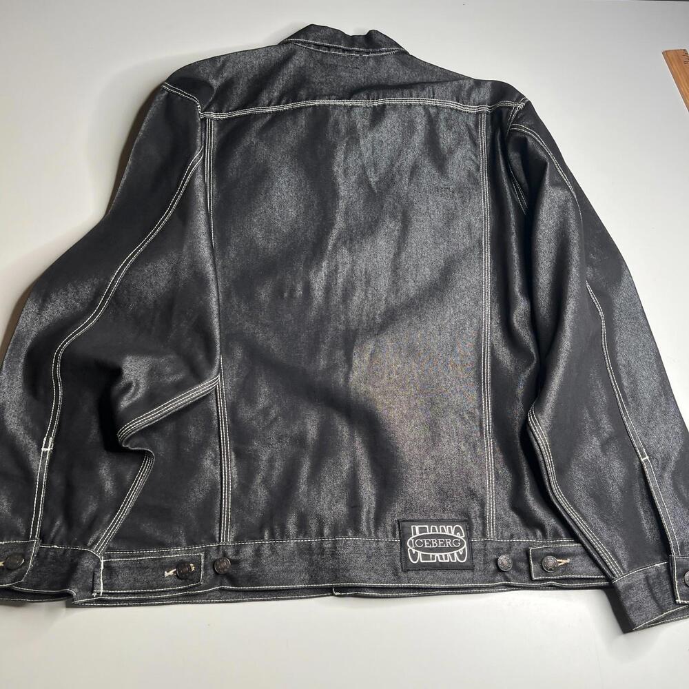 Iceberg History Denim‎ Jacket XL Black Washed Snoopy Embroidered Vintage - Picture 3 of 8